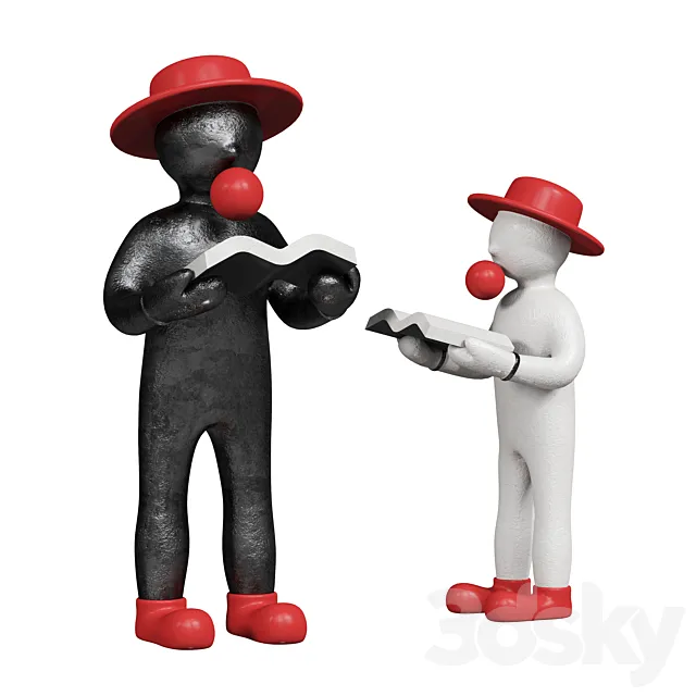 Reading Red Hat Man Decor 3DModel