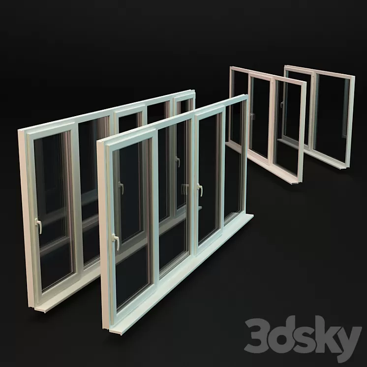 Ready windows for balconies and loggias 3D Model