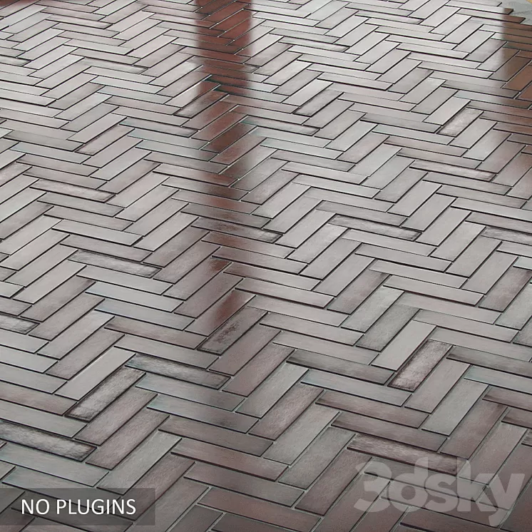 Realistic herringbone tile (no plugins) 3D Model
