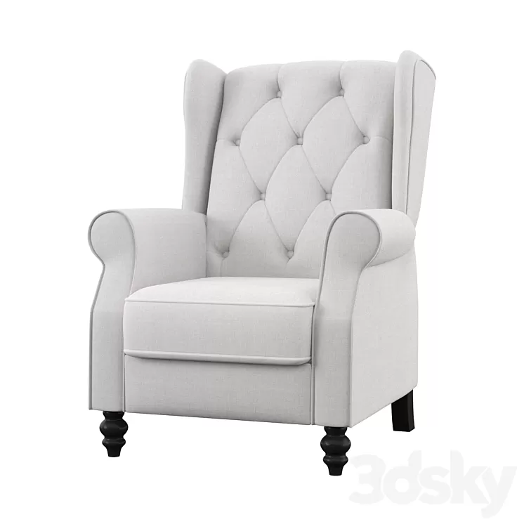 Reardon Pushback Fabric Manual Recliner 3D Model
