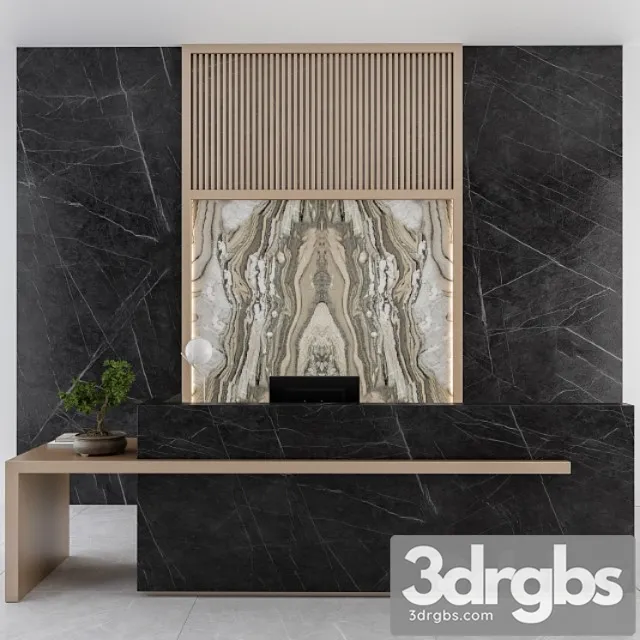 Reception black and gold 2 3D Model Download