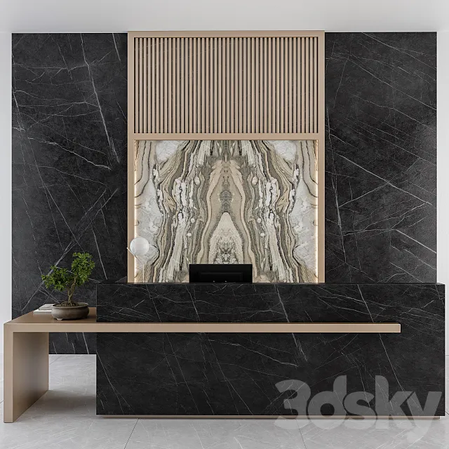 Reception Black and Gold 3D Model