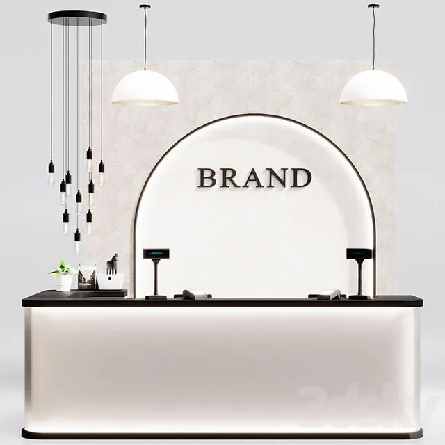Reception clothing store cash desk service counter 3D Model