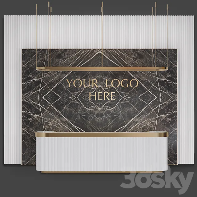 reception counter reception 3D Model