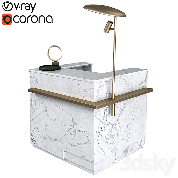 Reception desk 3D Model Free Download