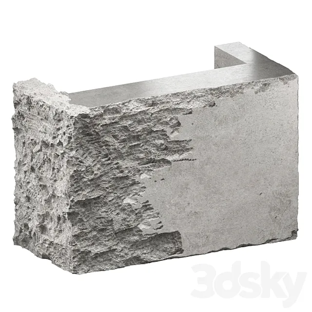reception desk made of concrete 1 3D Model