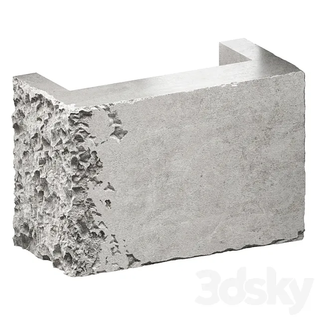 reception desk made of concrete 2 3D Model