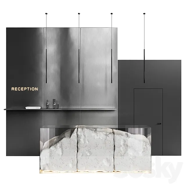 Reception desk natural rock 3 3D Model Reception desk natural rock 3 3D Model