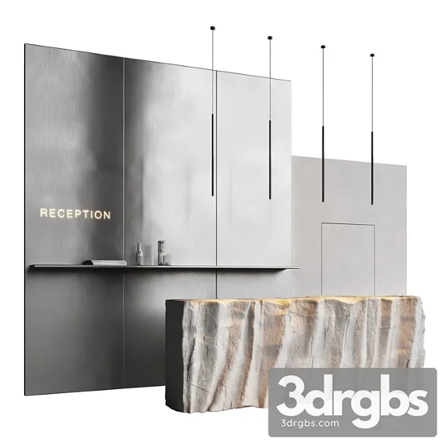 Reception Desk Natural Rock 3D Model Download