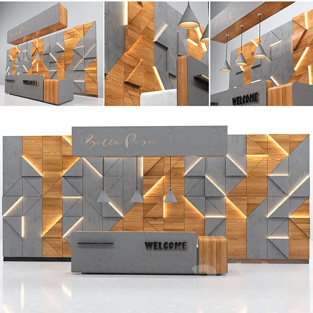 Reception Zone (Reception Desk) 3D Model Reception Zone (Reception Desk) 3D Model