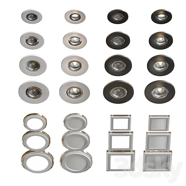 Recessed luminaires delta light 4 kinds 3DModel