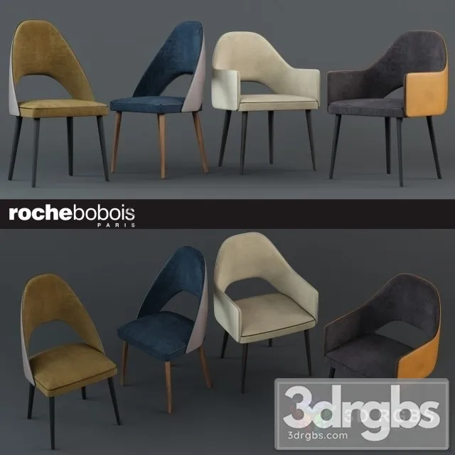 Rechebobois Paris Chair Set 3D Model Download