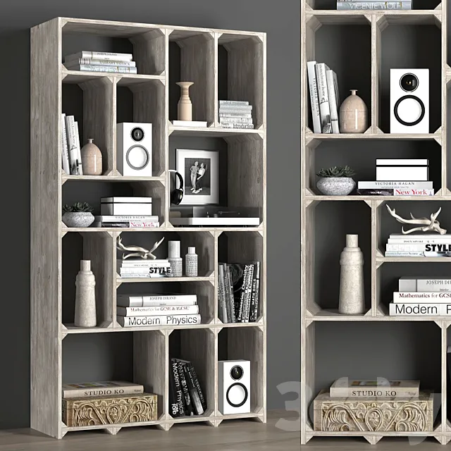 RECLAIMED PINE TALL BOOKCASE 3D Model