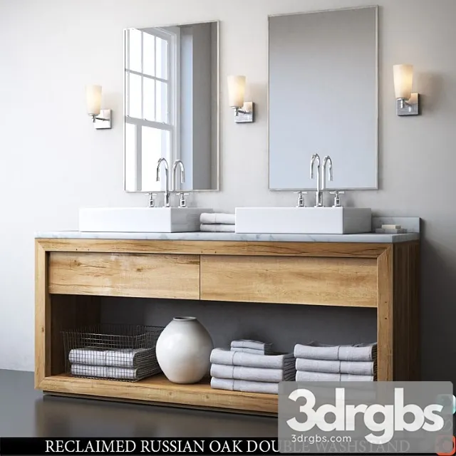 Reclaimed Russian Oak Double Washstand 3D Model Download