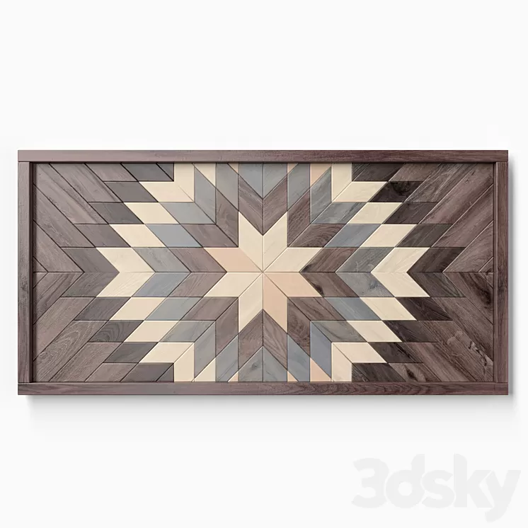 Reclaimed wood wall art 3D Model