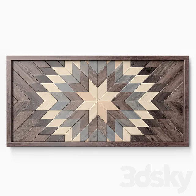 Reclaimed wood wall art 3DModel Reclaimed wood wall art 3DModel