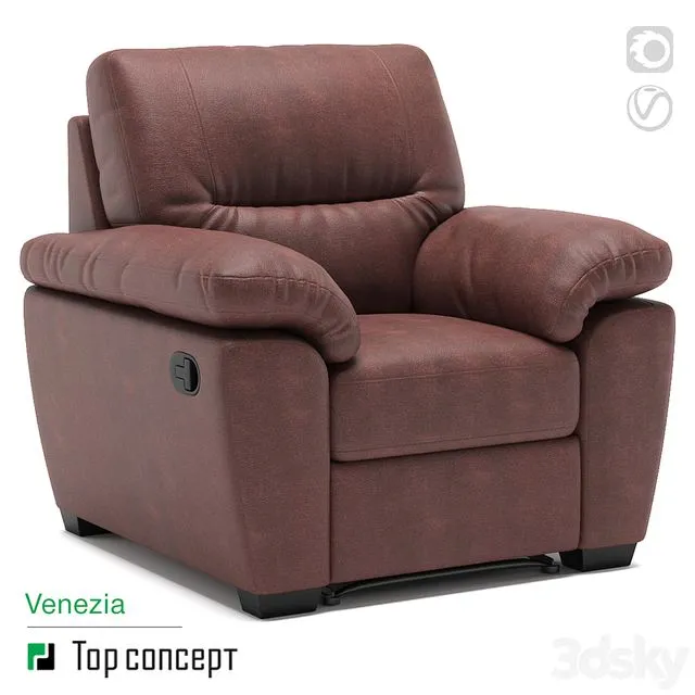 Recliner armchair Venezia 3D Model Recliner armchair Venezia 3D Model