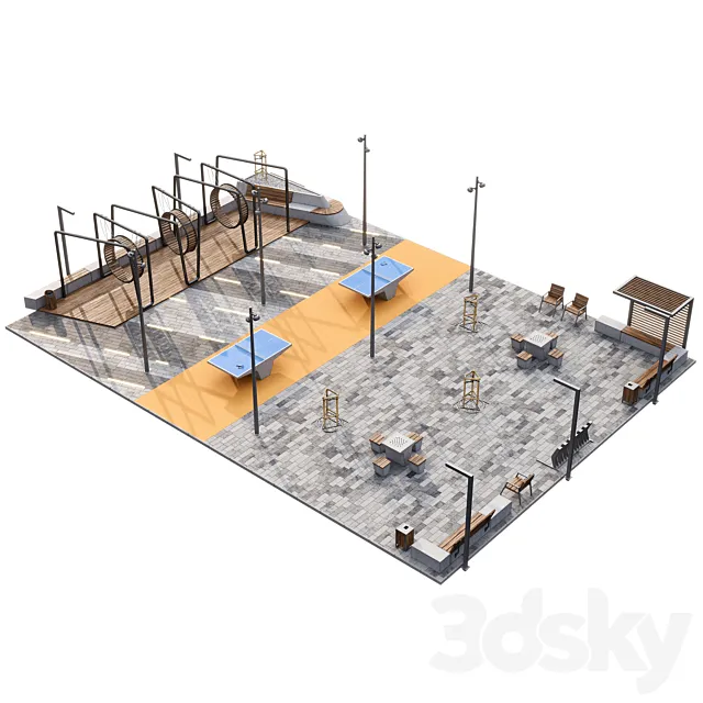 Recreation area for adults 3D Model Recreation area for adults 3D Model