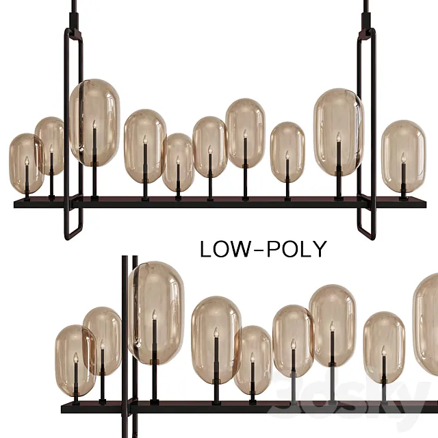 Rectangle Vintage Pendant Lights For Indoor 3D Model Rectangle Vintage Pendant Lights For Indoor 3D Model