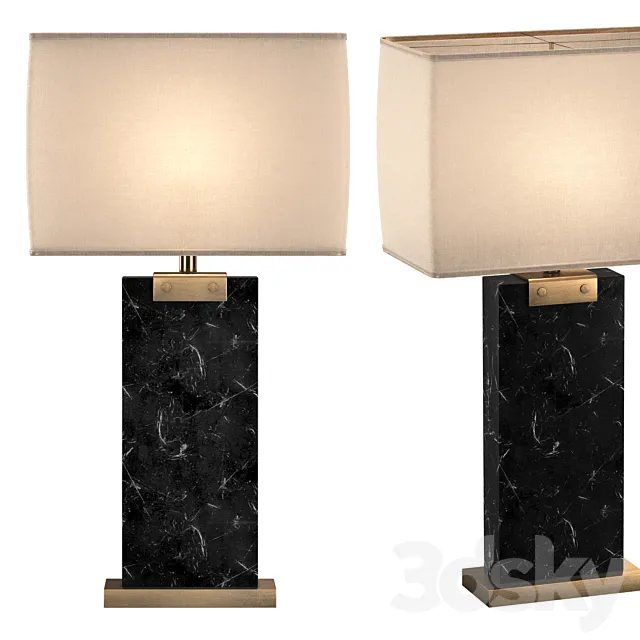 RECTANGULAR COLUMN MARBLE TABLE LAMP 3D Model RECTANGULAR COLUMN MARBLE TABLE LAMP 3D Model