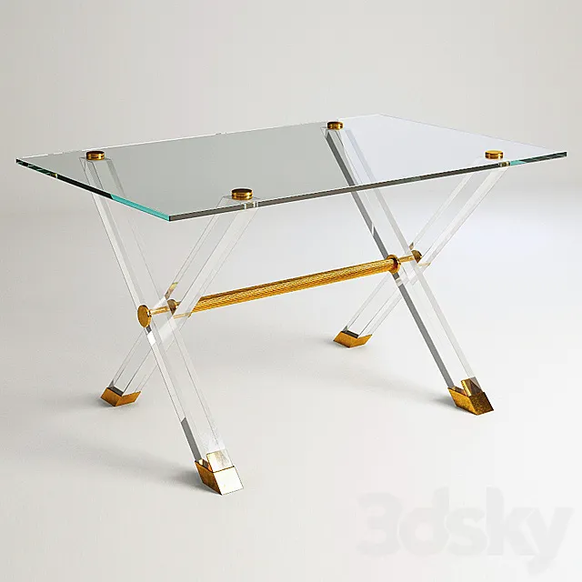Rectangular desk with lucite base 3D Model