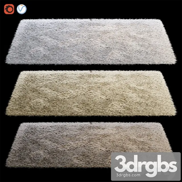 Rectangular Fluffy Carpet 3D Model Download
