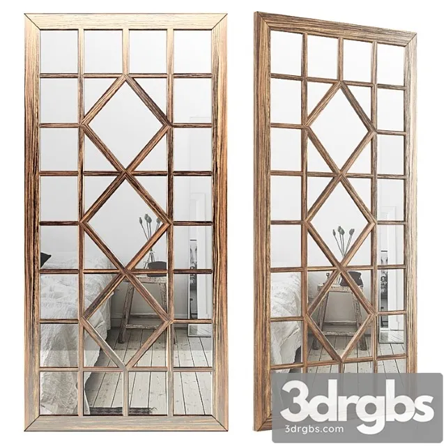 Rectangular ivory accent wall mirror lrkm2415 3D Model Download