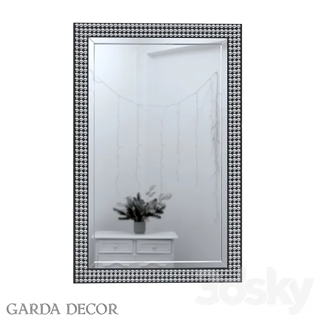 Rectangular Mirror with Kaboshon Crystals 50SX-19003_1 Garda Decor 3DModel