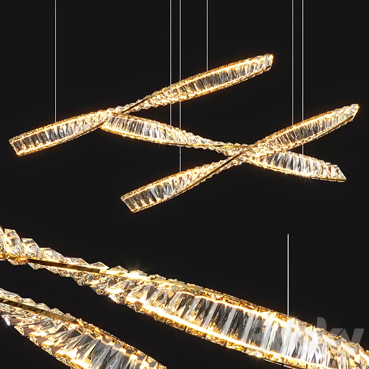 Rectangular Pendant Linear 3D Model Free Download