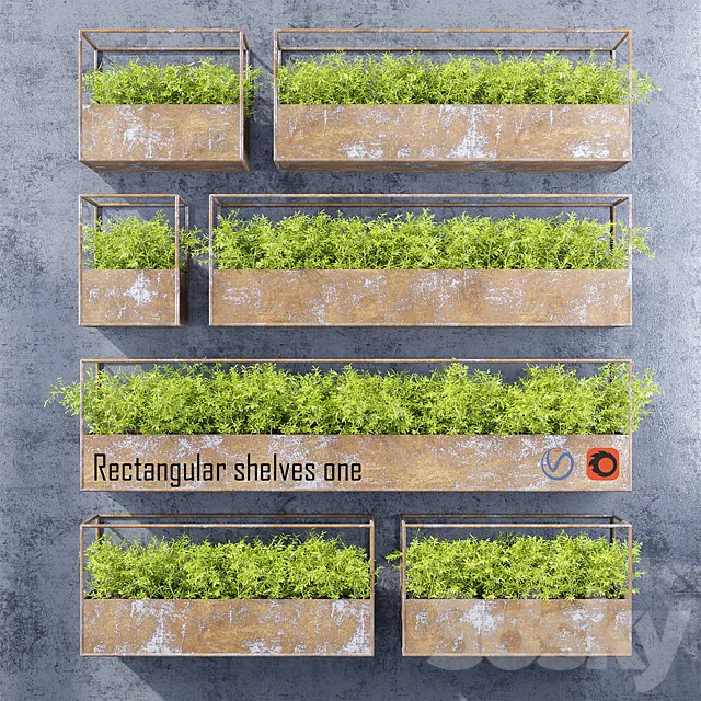 Rectangular shelves one 3D Model Rectangular shelves one 3D Model