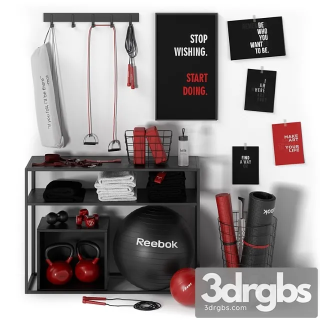 Red and black sports set 3D Model Download