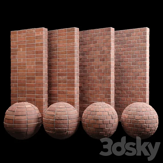 Red Brick Tiles 02 3D Model