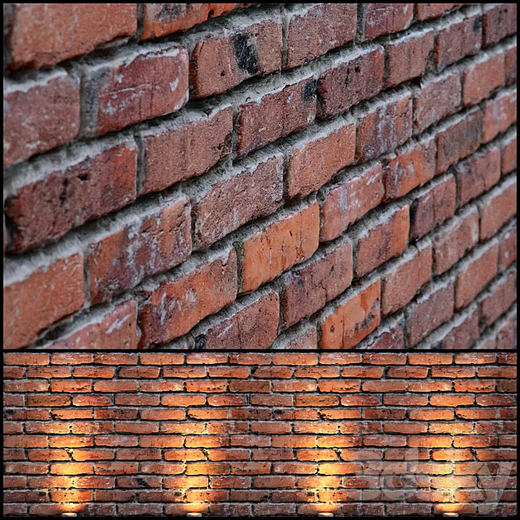red brick wall 3D Model