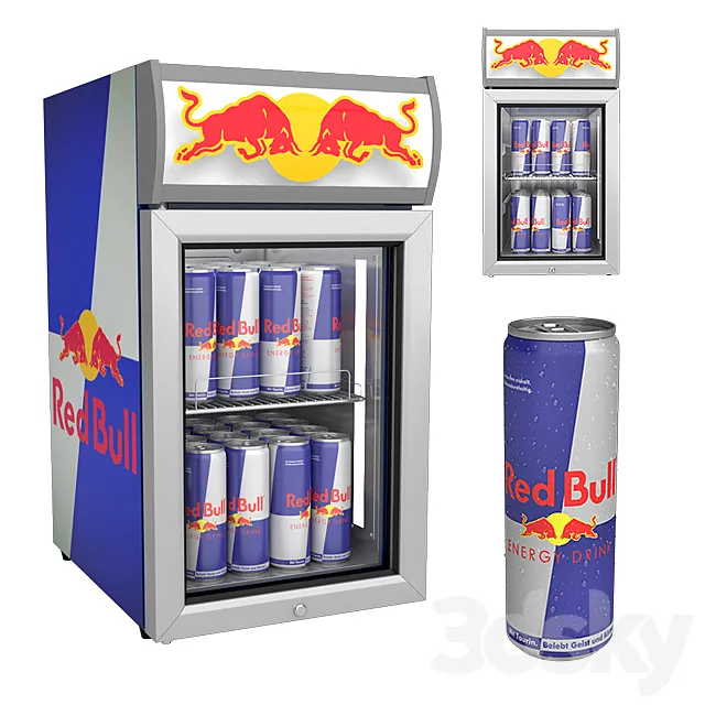 Red bull mini bar 3D Model