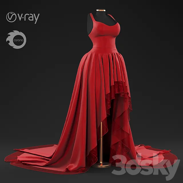 red gown 3D Model