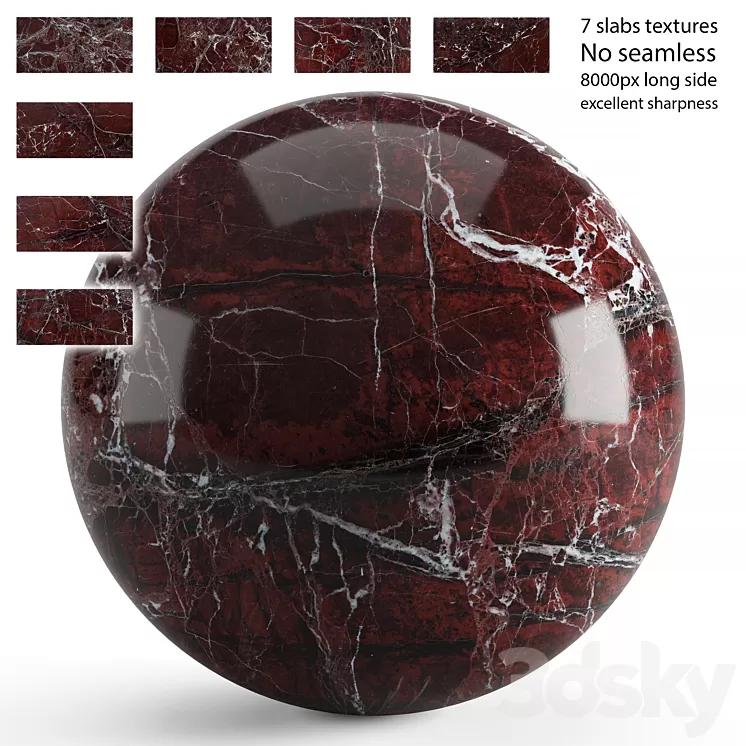 Red marble. 7 textures at 8k 3D Model Free Download Red marble. 7 textures at 8k 3D Model Free Download