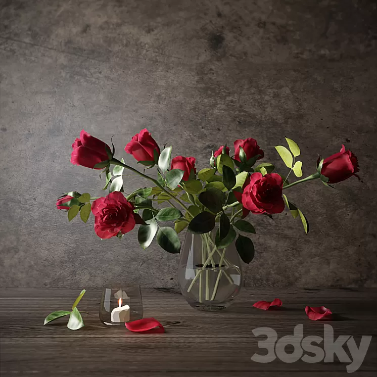 Red roses 3D Model Red roses 3D Model