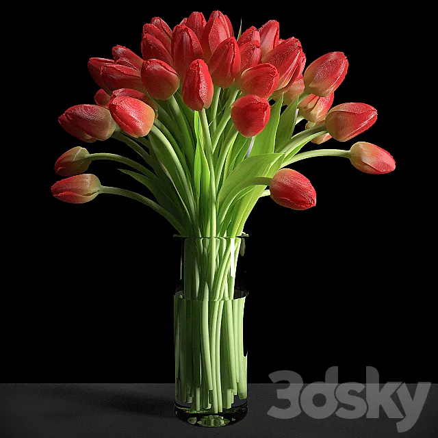 Red Tulips _ Red tulips 3DModel Red Tulips _ Red tulips 3DModel