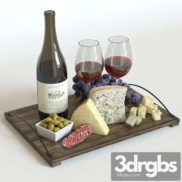 Red wine &amp 3D Model Download