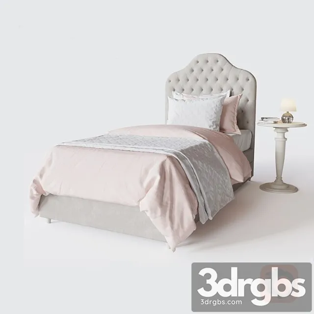 Reese Tufted Bed With Trundle 3D Model Download