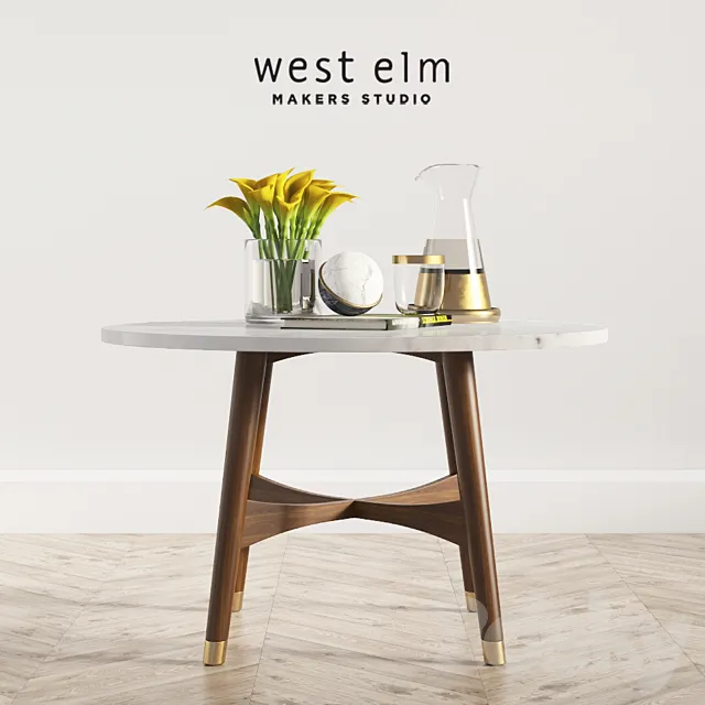 Reeve Mid-Century Coffee Table Westelm 3D Model