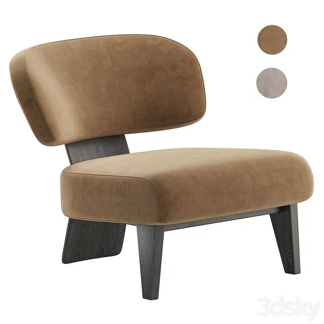REEVES armchair by Minotti 3D Model