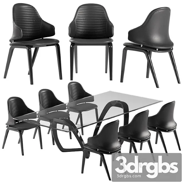 Reflex Vela Chair Segno Table Set 3D Model Download