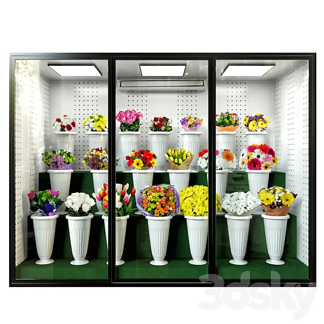 Refrigerated display for flowers 3D Model
