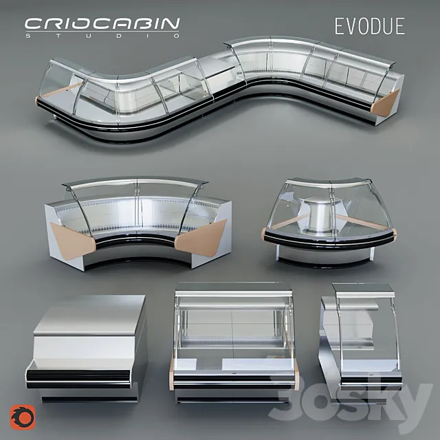 Refrigerated showcase Criocabin Evodue 3D Model