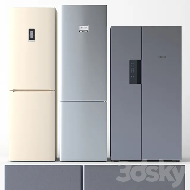 Refrigerator BOSCH 3D Model Refrigerator BOSCH 3D Model