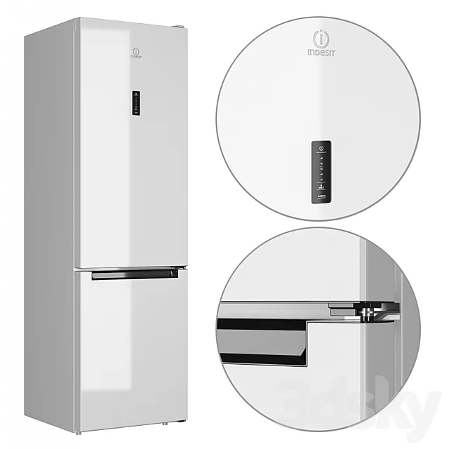 Refrigerator Indesit DF 5200 W 3DModel Refrigerator Indesit DF 5200 W 3DModel