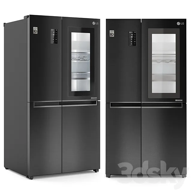 Refrigerator LG GC-Q247CBDC 3D Model Refrigerator LG GC-Q247CBDC 3D Model