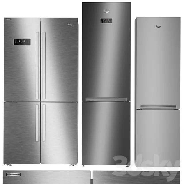 Refrigerator set Beko 1 3D Model Refrigerator set Beko 1 3D Model