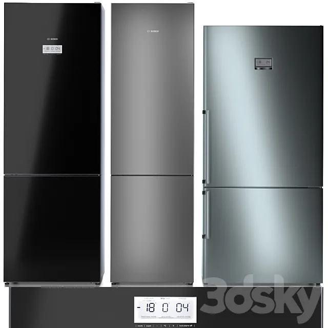Refrigerator set BOSCH 4 3D Model Refrigerator set BOSCH 4 3D Model